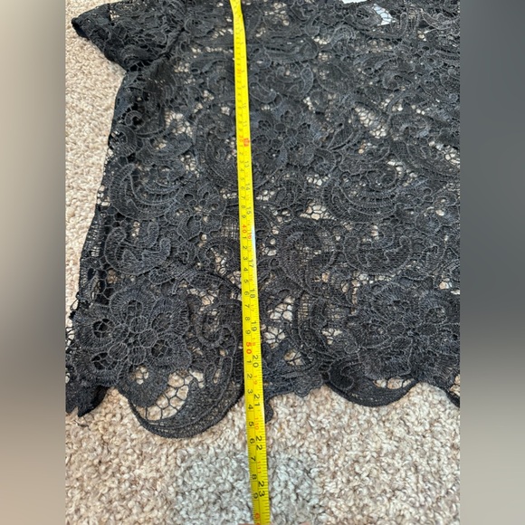 Bisou bisou by Michelle Bohbot black lace top short sleeved - Picture 7 of 7